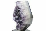 Dark Purple Amethyst Cluster With Stand - Large Points #221078-2